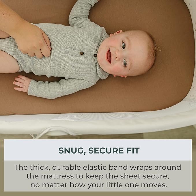 Pobibaby – 2 Pack Bassinet Sheets Boy, Bassinet Sheets Cotton for Neutral Nursery for Standard Rectangle Bassinets – Ultra-Soft Jersey Knit, Safe and Snug for Baby (Gone Fishing)