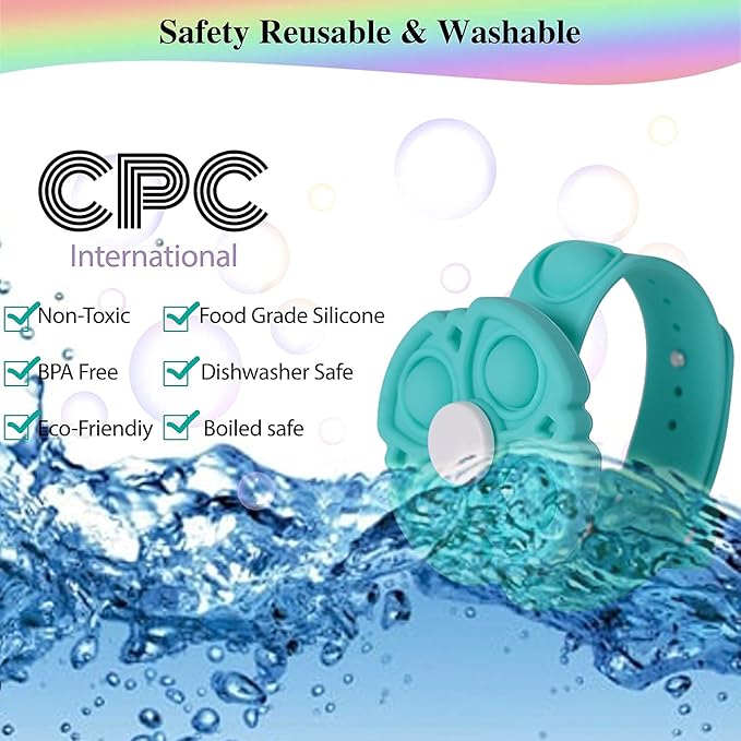 Push Pop Bubble Sensory Fidget Bracelet, Fidget Spinner Pop Toys for Kids and Adults, Silicone Anxiety Stress Relief pop it Bracelets (Blue)