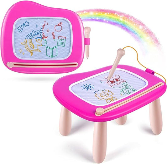 Smasiagon Magnetic Drawing Board for Toddlers: Erasable Doodle Board for Home, Travel & Preschool | Fun & Educational Toy for Baby Girls Boys(Ages 1-3) (Rose)