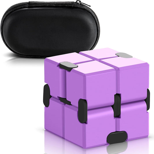 Fidget Cube, Durable Nylon Infinity Desk Toy, Skin-Friendly Handheld Gadget, Mini Stress-Relief Adult Fidget Toy for Anxiety Alleviation（Lightweight/Purple）