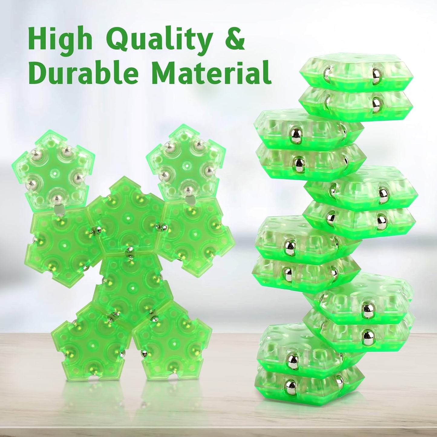 Magnetic ball toys, Fidget toys,stocking stuffers for adults,Gift for Teenage ,Gifts for Men，gifts for dad,Novelty Toy Gift for Friend，12-Piece Set (Green)