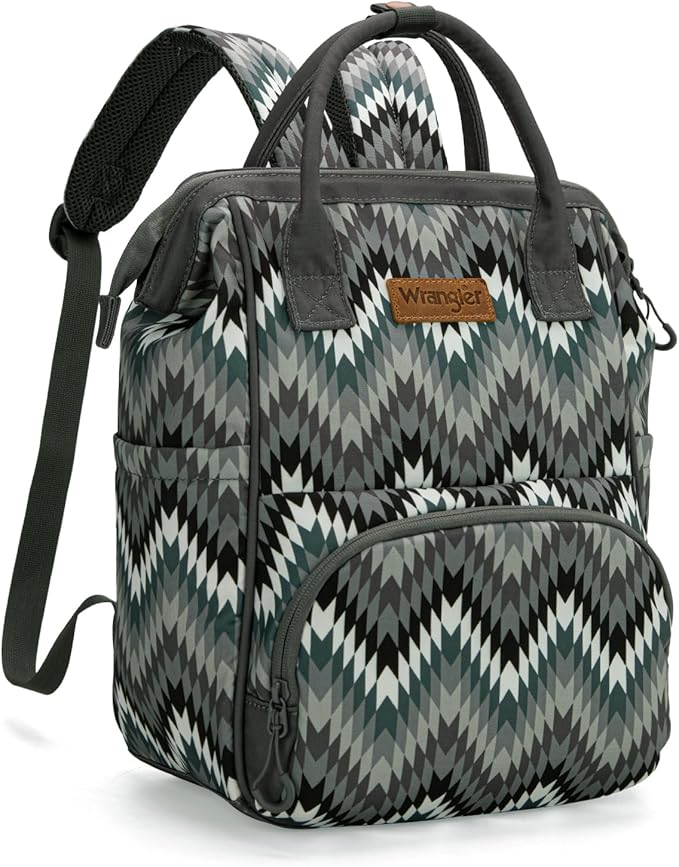 Montana West Wrangler Aztec Callie Diaper Bag Backpack with Stroller Straps Multifunction Baby Travel Bag WG2211-9110BK