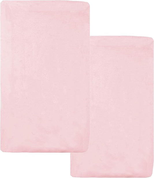 American Baby Company 2 Pack 100% Natural Cotton Fitted Cradle/Bassinet Sheets 36" x 18" - Soft, Breathable & Hypoallergenic Bed Sheets, Pink, Neutral for Boys & Girls