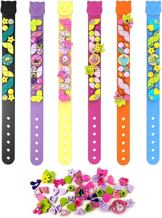 SIENON 6Pack Dots Bracelets Building Block, DIY Creative Craft Project Bracelet Making Kit for Kids Friendship Construction Toys for Boys Girls Birthday Christmas Party Favors