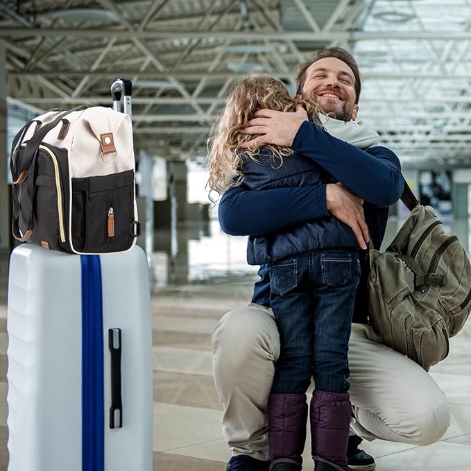 Diaper Bag Backpack, Mommy Travel Diaper Bag Tote with Shoulder Strap, Hospital Bag, Weekender Baby Bag for Mom