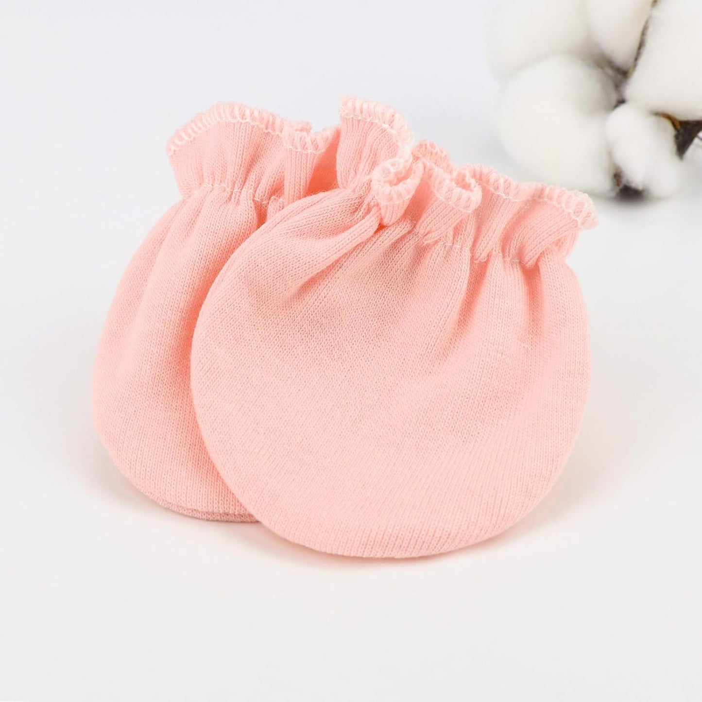 Newborn Baby Mittens No Scratch Cotton Elastic Wrist Gloves Infant Toddler Mittens for Baby Boy Girl 0-6 Months