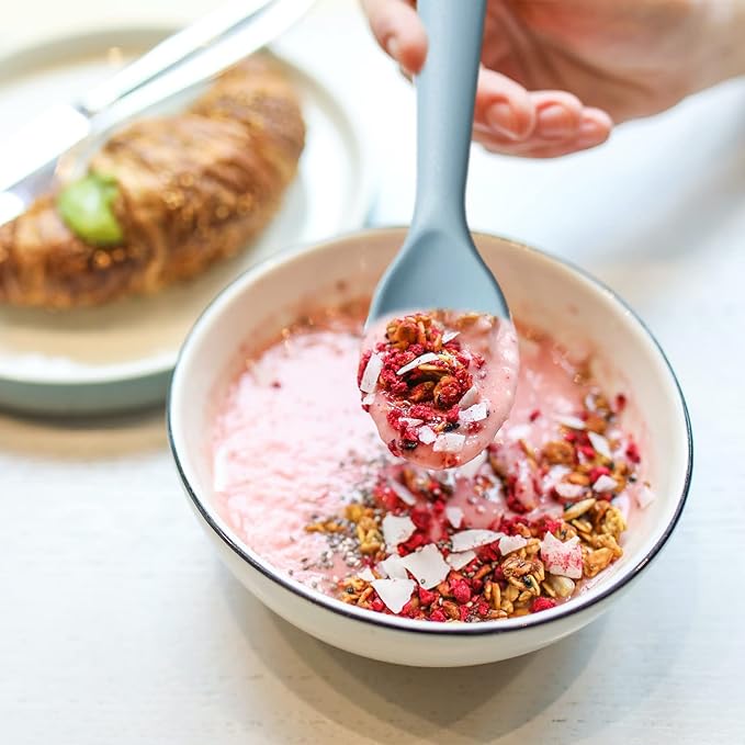 12 Pcs Plastic Toddler Utensils Set 6 Kids Forks and 6 Kids Spoons BPA Free/Dishwasher Safe Toddler Silverware Brightly Colored Kid Plastic Cutlery Set-Blue