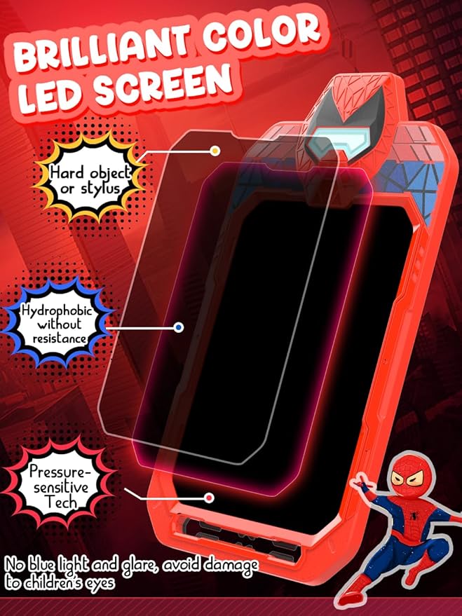 LCD Writing Tablet Doodle Board 10 Inch, Colorful Drawing Pad, Electronic Drawing Tablet, Drawing Pads,Travel Gifts for Kids Ages 3 4 5 6 7 8 Year Old Girls Boys (Alien Warrior)