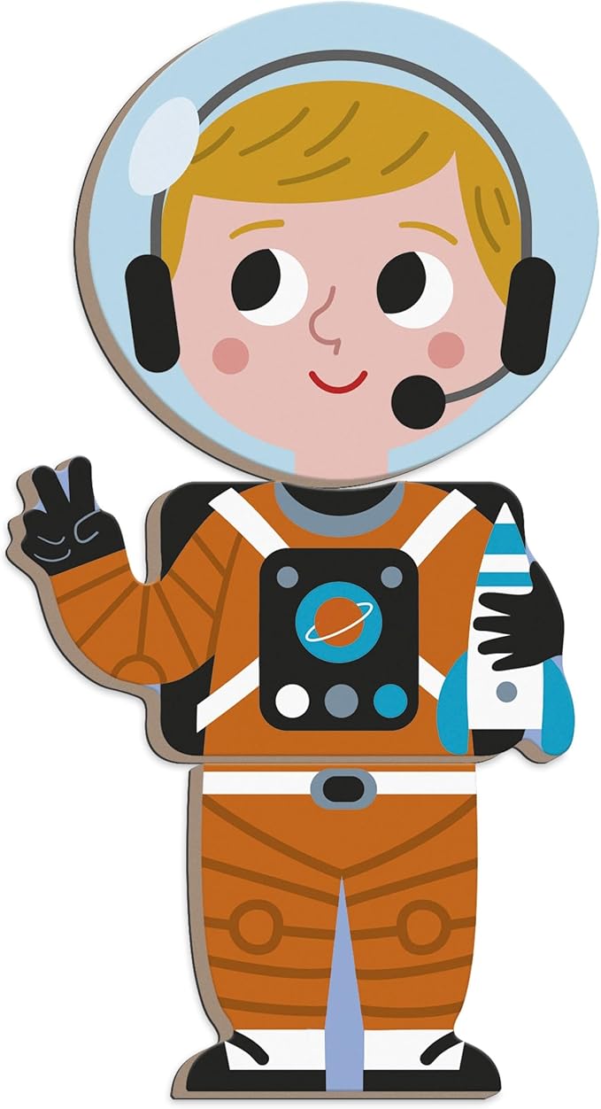 Janod - Magnéti'Book Métiers – Magnetic Educational Game 48 Magnets + 16 Model Cards - for Kids 3+ - Building Creative Structures - Stimulates Creativity - Fun and Educational - J02597