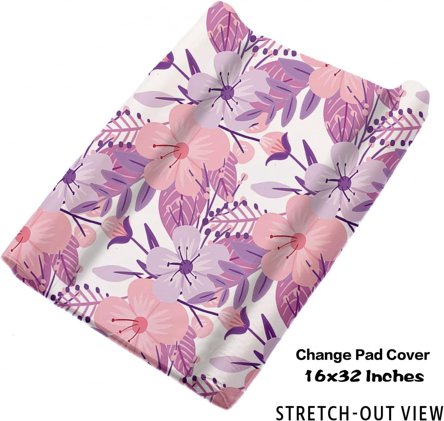 Custom Nursery Crib Bedding Set: Personalized Name 4 Piece Purple Flower Elephant Design Baby Crib Sets for Girls - Toddler Double Layer Blanket Set, Comfortable Crib Bed Sheets for Baby Toddlers