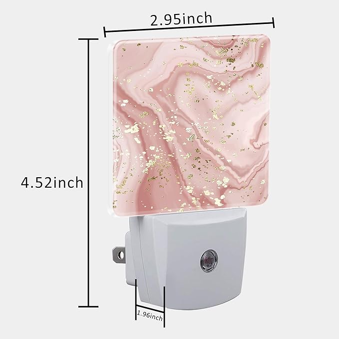 Plug in Night Lights Gold Splatter Texture Liquid Marble Nightlight Plug Into Wall Dusk to Dawn Sensor LED Night Light for Kid Girls Boys Room Decor,Hallway,Kitchen,Bathroom,Nursery,Stairs