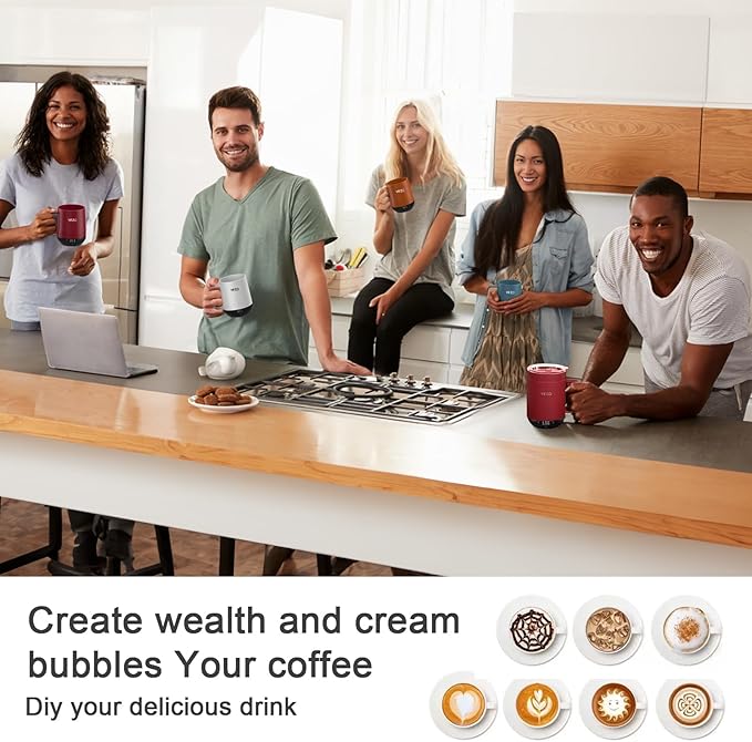 16Oz Temperature Control Smart Mug, Self Heating Coffee Mug LED Display, 180 Min Battery Life - Hot up to 149℉ Fast Wireless Charger Base Improved Design coffee serving sets (16oz, Burgundy)