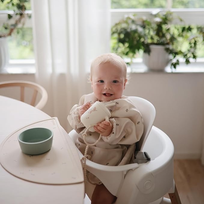 mushie Adjustable Silicone Toy Straps 2-Pack | Baby Accessories Holder for Travel, Stroller, High Chair (Cambridge Blue/Shifting Sand)