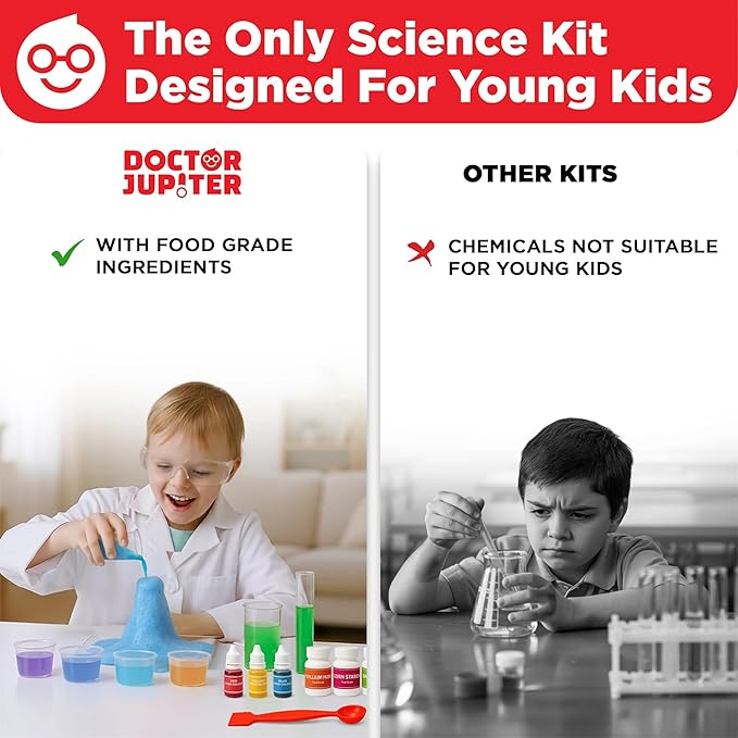 Doctor Jupiter My First Science Kit, Chemistry Set for Kids Ages 4-5-6-7-8 | Birthday Gift Ideas for 4+ Year Old Boys & Girls | Toy Stem Kit with 50+ Experiments | Learning & Educational Projects
