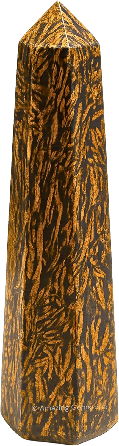 Amazing Gemstone Mariyam Jasper Calligraphy Jasper Crystal Towers ~ Natural Healing Crystal Point Obelisk for Reiki Healing and Crystal Grid (2" to 3" INCH)