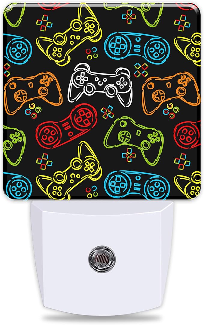 Gampad Gamer Night Lights Plug into Wall for Girls Boys Room, Night Lights LED Lamp with Dusk to Dawn Sensor Nightlight for Bedroom Kitchen Bathroom Hallway Home Wall Decor