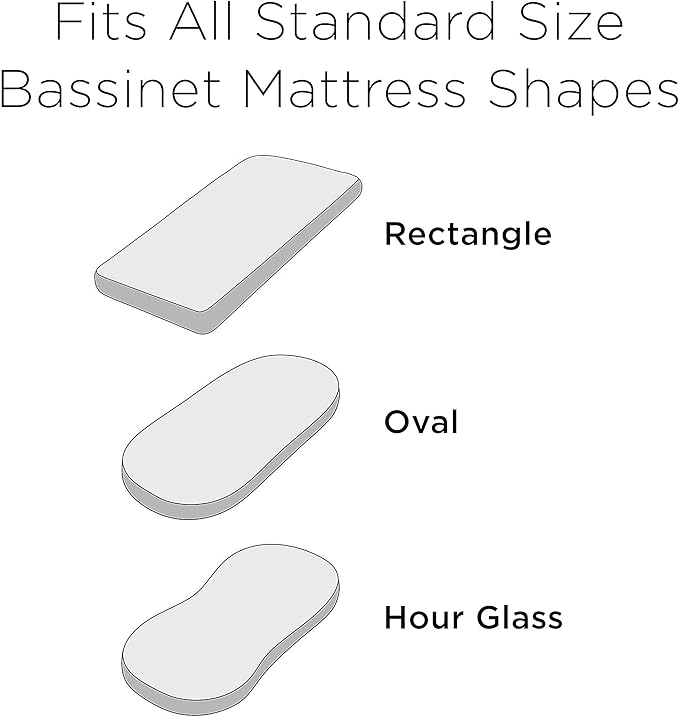 JumpOff Jo - Hypoallergenic Fitted Bassinet Sheet for Baby Boys & Girls - Rectangular, Hourglass & Oval Crib Compatible, Soft, Breathable, Machine Washable - Botanical