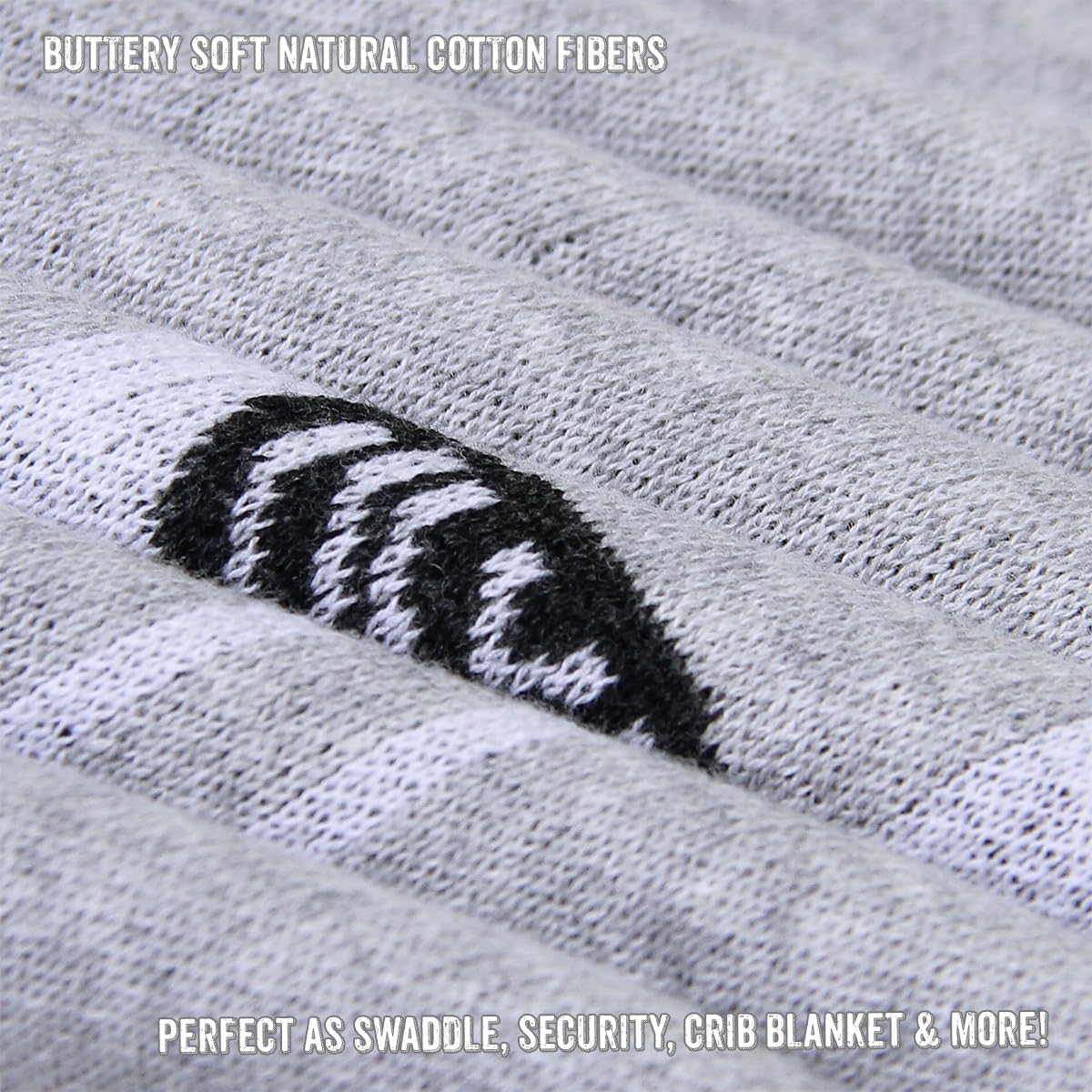 Knit Baby Swaddle Blanket - 100% Luxury Cotton Soft Cozy Receiving Swaddle Crib Stroller Blanket for Shower Gift Registry for Newborns, Infants, Toddlers (Llama - Grey)