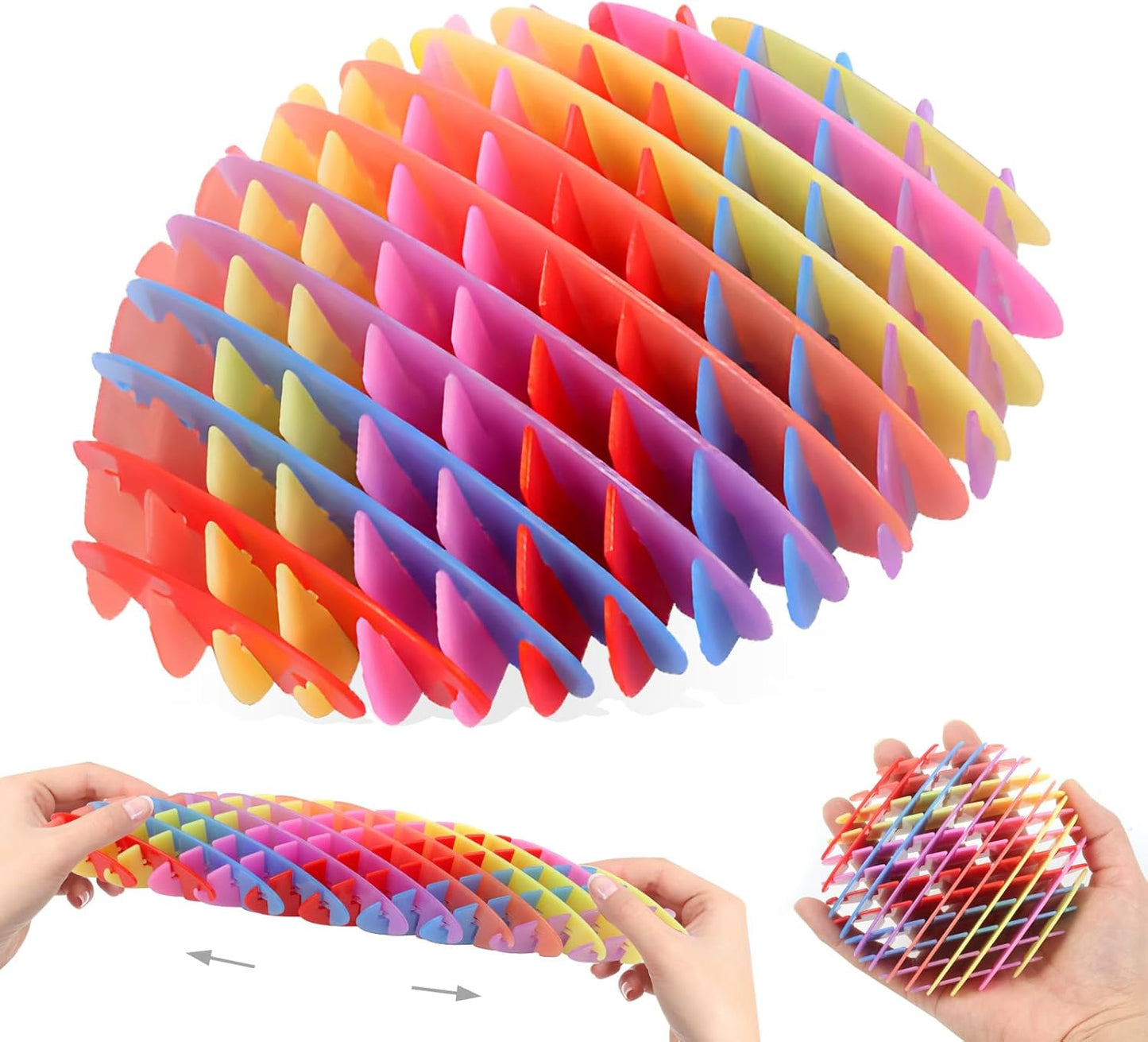 Fidget Worm Toy,Worm Big Fidget Toys Adults and Kids, Funny Stretchy Sensory Stress Toys, Fidget Sensory Squeeze Toys, Relieves Stress and Anxiety Finger Toys for Kids with Autism ADHD-Rainbow