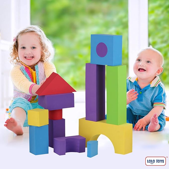 Large Building Foam Blocks for Toddlers – Giant Jumbo Big Building Blocks (30 Pieces)