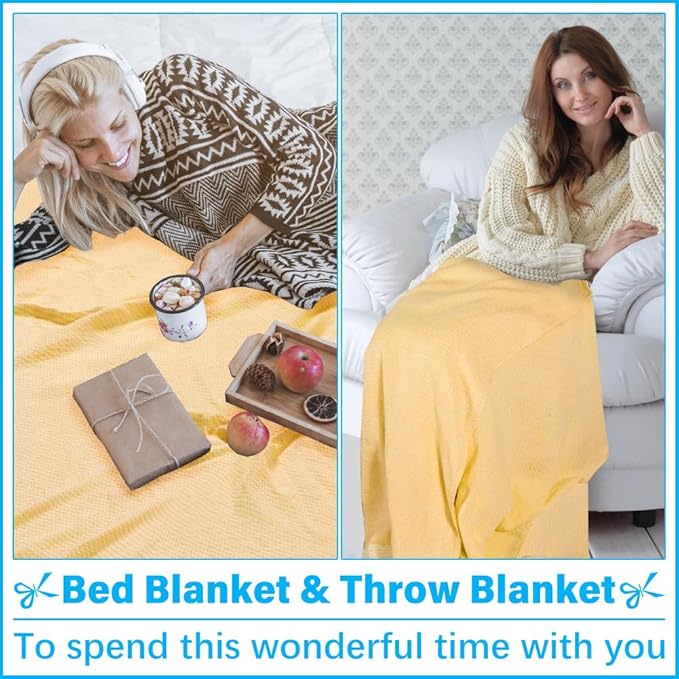 Oversized Turkish Beach Towel Blanket XXL Cotton Sandproof Towels Boho Woven Extra Large Big Sand Free Giant Throw Thick Blankets Huge Quilt XL Picnic Camping Necessities Cloud For Adult Gifts Yellow