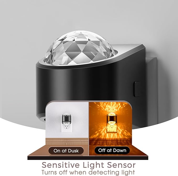 Night Light Plug into Wall, Color Changing Night Light, 3CCT Diamond Design with Galaxy Star Projector, Dusk to Dawn Sensor for Bathroom Bedroom Gaming Room Decor Gift,2 Pack