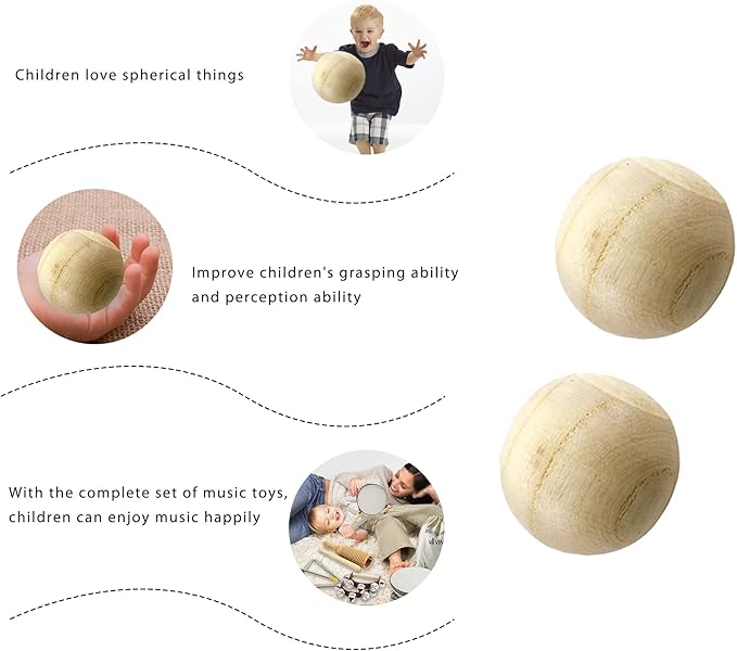 VINJOE Wooden Music Set–Kids Musical Instruments Toys, Natural Wood Percussion Instruments Toy for Kids Preschool Education Baby Musical Toys Instrument Set for Toddlers Best Gifts for Christmas