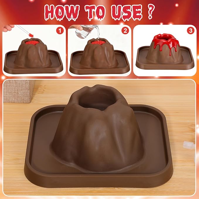 SAFIGLE 25Pcs Volcanic Model School Figure Model Experiment for Volcano Science Kit Volcano Eruption Toy DIY Demonstration Props DIY Experiment Educational Toy Stem Activity for Ages 4 to 6 Group