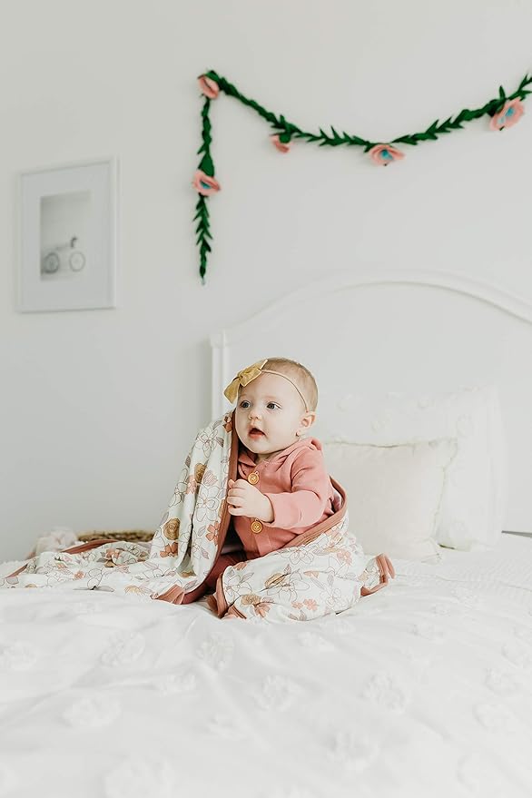 Copper Pearl Three-Layer Baby Blanket: Soft Baby Quilts for Boys and Girls | Breathable, Cozy, Toddler Blanket | Baby Quilt for Newborns | 46x46 Premium Polyester/Rayon | Ferra