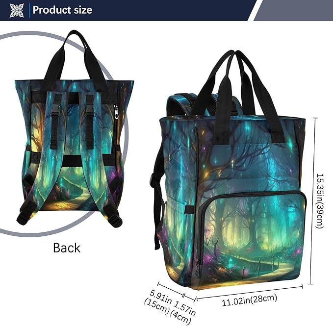 Fairy Forest Diaper Bag Backpack, Unisex Travel Baby Backpack Diaper Bags with Stroller Straps & Pacifier Case, Large Capacity Waterproof Diaper Backpack
