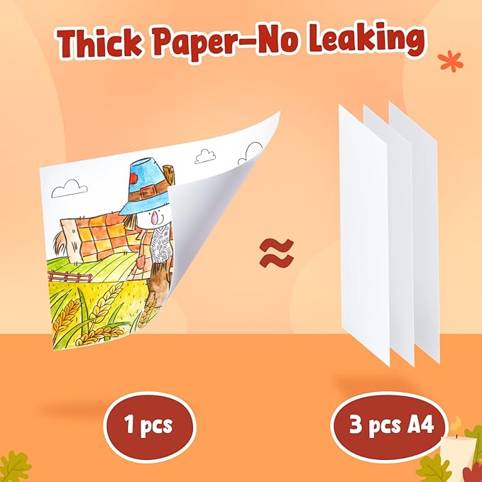 JoyCat Paint with Water Coloring Books, Art & Craft Activity, No Mess Art for Kids Ages 4-8, Craft Kits & Supplies, DIY Creative Activity, Presents for Girls & Boys (Thanksgiving)