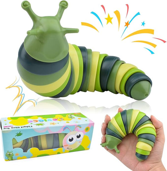 Cevioce Sensory Slug Fidget Toys,Fidget Slug Toys for Adults & Kids Party Favors,1 PC Cute Autism Sensory Toys for Autistic Children,Toddler Christmas Stocking Stuffers,Travel Toys for 1+ Year Old G