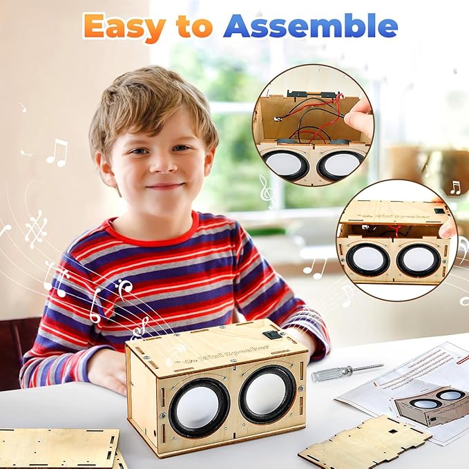 STEM Science Kits for Kids Age 8-12, Build Your Own Bluetooth Speaker - Teen Boys Gifts for 12 11 10 Year Old Boy Toys, DIY STEM Crafts Science Experiments for Kids Toys 8-13 and up