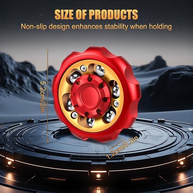 Metal Precision Fidget Spinner - Anxiety Rotator & Restless Fidget Toy, Stress-Relief Tool for Adults & Kids (red)