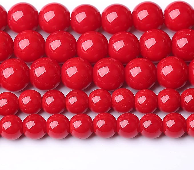 120PCS 6MM Red Glass Round Spacer Loose Beads for Jewelry Making DIY Bracelet Necklace