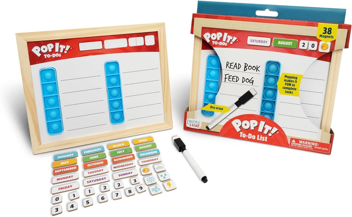 Chuckle & Roar - Pop It! to-Do-List - Imaginary Play for Toddlers - Tactile Fun for preschoolers - Fidget Toy - Great for Ages 3 and up