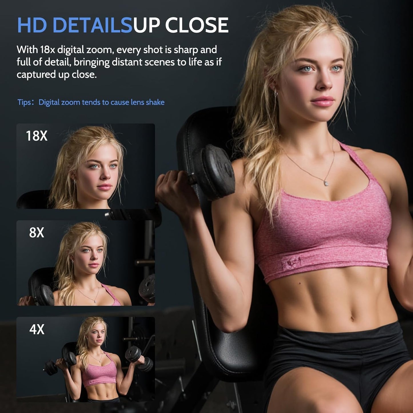 5K Digital Camera, Dual Screens Camera with 18X Digital Zoom, Compact Vlogging Camera for Teens, Beginner-Friendly Gift Pack, 32GB Card & 2 Batteries, Black