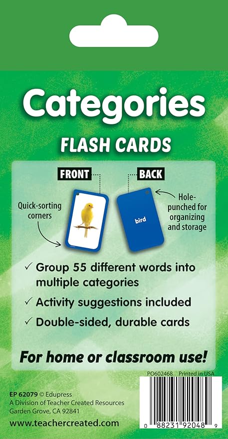 Teacher Created Resources Categories Flash Cards (EP62079)