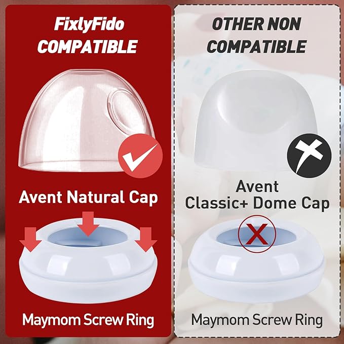 4-Pack Baby Bottle Caps for Philips Avent Natural Bottles, Baby Bottle Lids, Baby Bottle Nipple Caps for Avent Natural Plastic and Glass Bottles