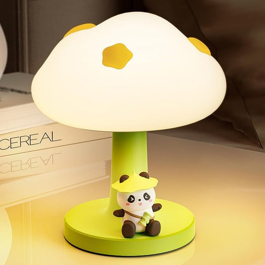 Cloud and Panda Rechargeable Night Light, Safe Soft Silicone Material, 3 Brightness Levels, Tap Control, Warm Light, Toddler Sleeping Lamp, Bedroom Night Lamp, Gift for Baby and Kid (Cloud and Panda)