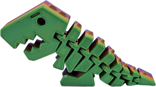 Rexi Collectible Figurine - Stress Relief, Autism, ADHD - Flexible Dinosaur - Articulating Joints (Rainbow)