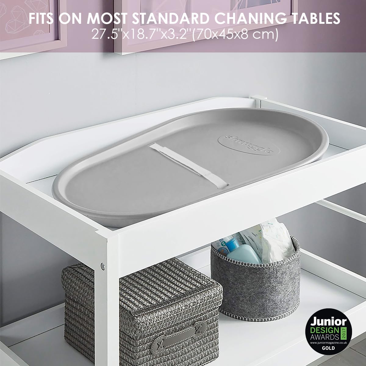 Changing Essentials Bundle - Squishy Changing Mat Taupe + Eco-Touch Diaper Bin + Better Bag Liners - Wipeable, Odor-Locking, Eco-Friendly, No Costly Refills