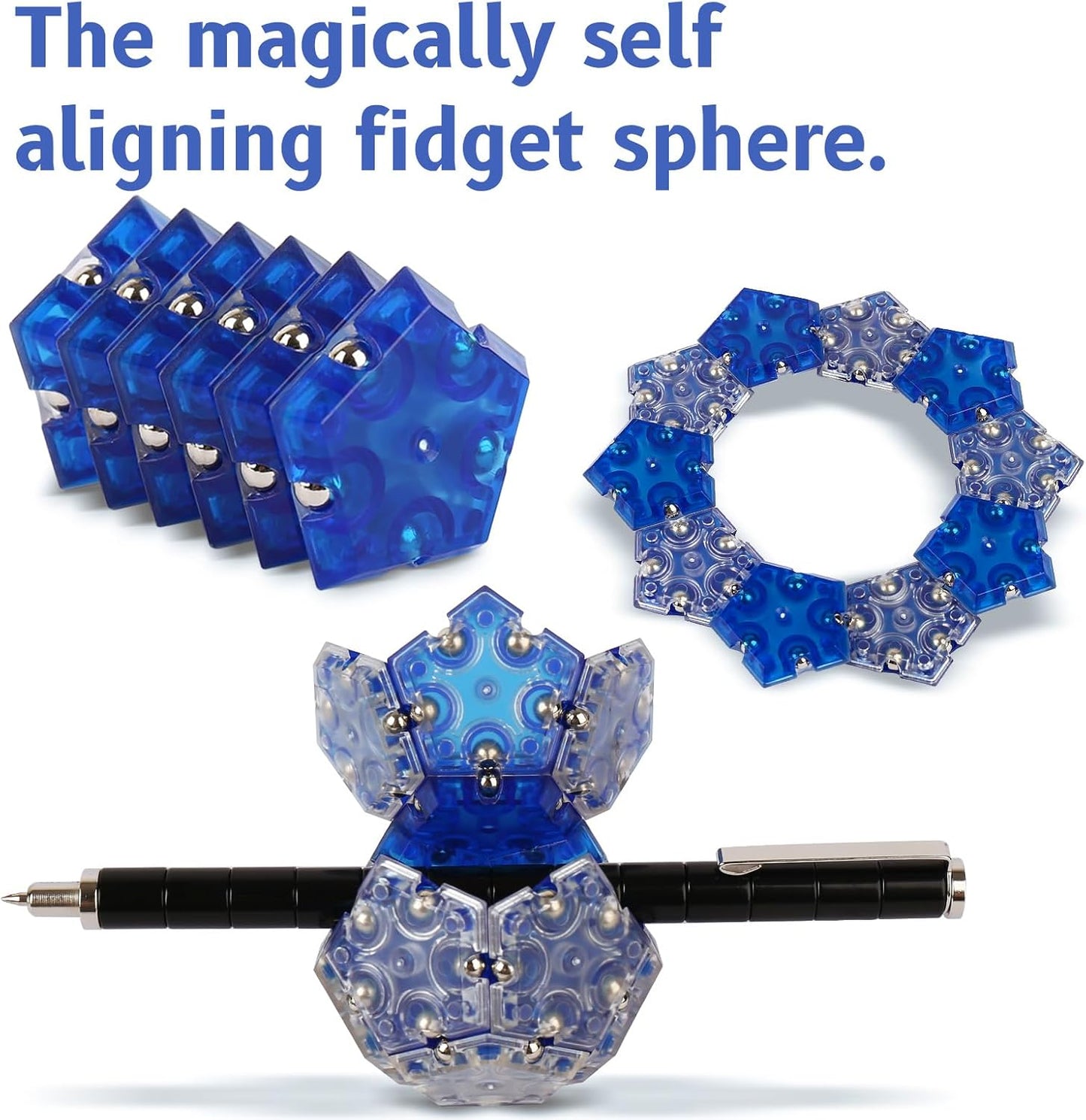 Magnetic Ball Toys, Fidget Toys,Stocking Stuffers for Adults,Gift for Teenage ,Gifts for Men，Gifts for dad,Novelty Toy Gift for Friend，12-Piece Set (Blue)