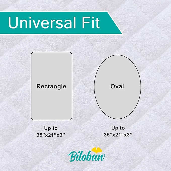 Waterproof Bassinet Mattress Protector, Fit for 20.5" x 35" Dream On Me Traveler/Seashell, AMKE 3 in 1, Besrey, TCBunny, Baby Joy, Bellababy Bedside