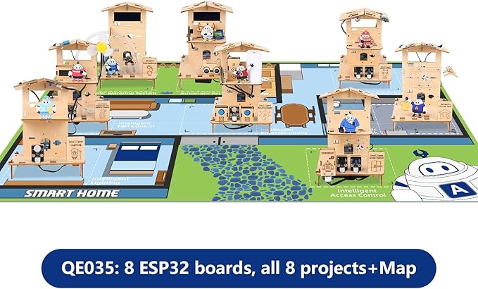 ACEBOTT 8-Piece Set ESP32 STEM Smart Home Education Kit Compatible with Arduino, STEM Robotics Science Kits for Kids Age 12+, Engineering Projects STEAM Activities Gifts 12+ Year Old Boys Crafts