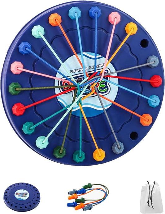 Rope Untangling Tabletop Board Game - Multiple Difficulty Levels ，Brain - Teasing Fun for Kids & Adults，Ideal for Birthday Parties, Parent - Child Bonding & Family Gatherings，6.7 Inches