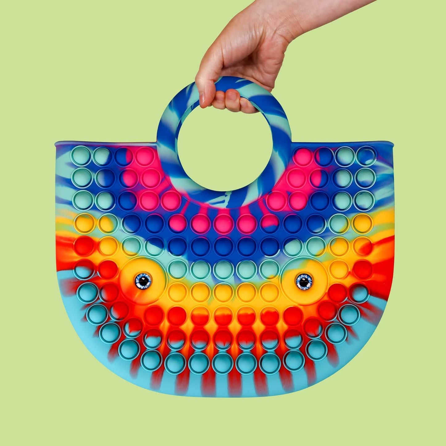 BABANA Fidget Purse for Girls - Bubble Push Pop Bag with Crazy Eyes, Silicone Fidget Handbag Toy for Kids | Birthday, Easter