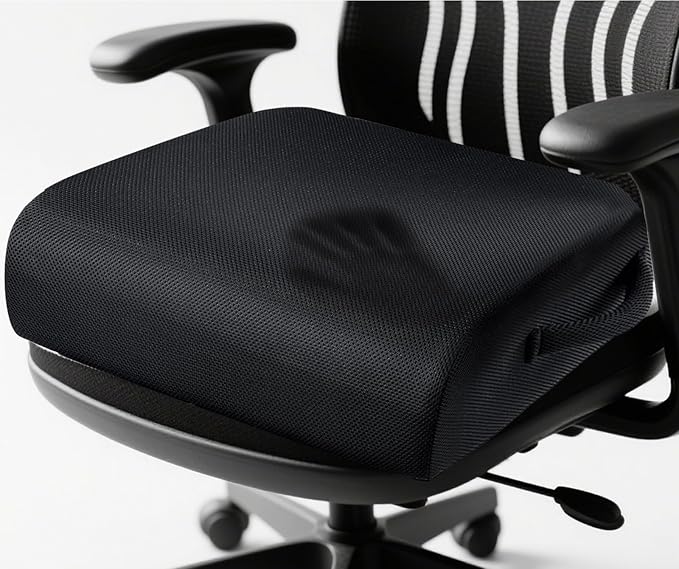 MINUPWELL 6" Extra Thick Office Chair Cushion, 2 Layers Adult Booster Seat Cushion, Thick Wheelchair Cushions, Thick Adult Booster seat Chair Cushion for Car Seat, Airplane - 18x16x6in - 100% Foam