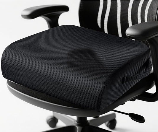 MINUPWELL 6" Extra Thick Office Chair Cushion, 2 Layers Adult Booster Seat Cushion, Thick Wheelchair Cushions, Thick Adult Booster seat Chair Cushion for Car Seat, Airplane - 18x16x6in - 100% Foam