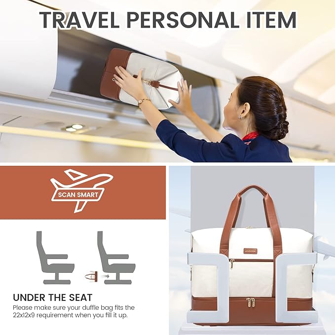 LOVEVOOK Weekender Bag, Large Travel Duffel Bag for Women with 2 Packing Cubes, Carry on Overnight Bag with Shoe Compartment, Mom Hospital Bags for Labor and Delivery